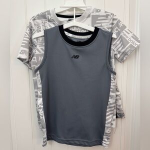 New Balance boys Gray Shirt & Tank Top Set with shorts. Size 5/6